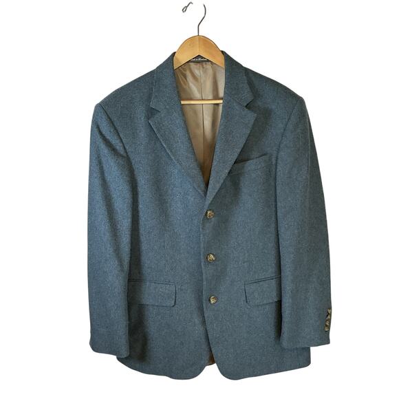 Vintage Oscar de la Renta Single-Breasted Wool Cashmere Blazer Jacket Men's 41R - Picture 1 of 15